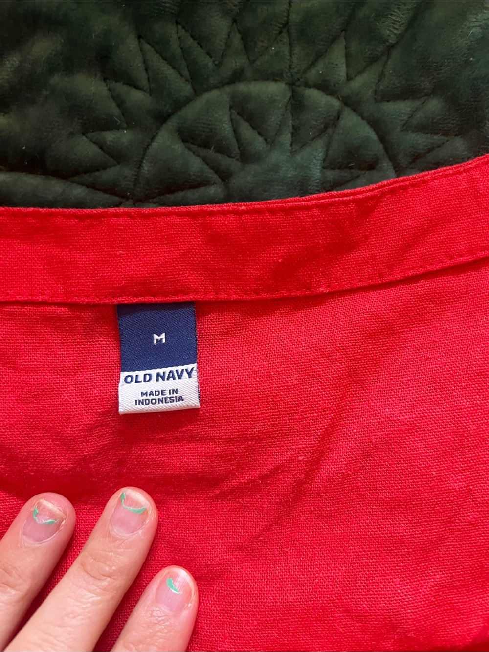 Old navy cropped red linen top size M - Picture 2 of 4